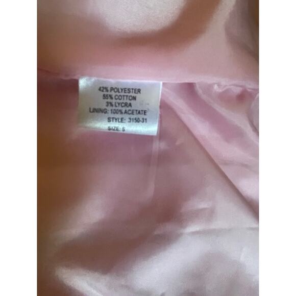 Lily Size Small‎ Blazer Pinstrike Cotton Blend Pink / White / Green - Picture 6 of 6